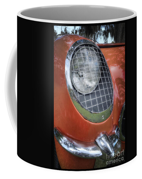 1955 Corvette Coffee Mug featuring the photograph 1955 Corvette Headlight Detail by Arttography LLC