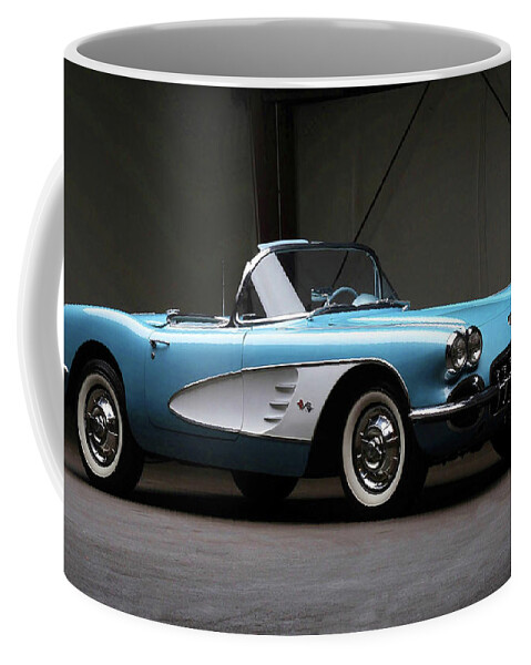 1958 Coffee Mug featuring the photograph 1958 Chevrolet Corvette V10 by Movie Poster Prints