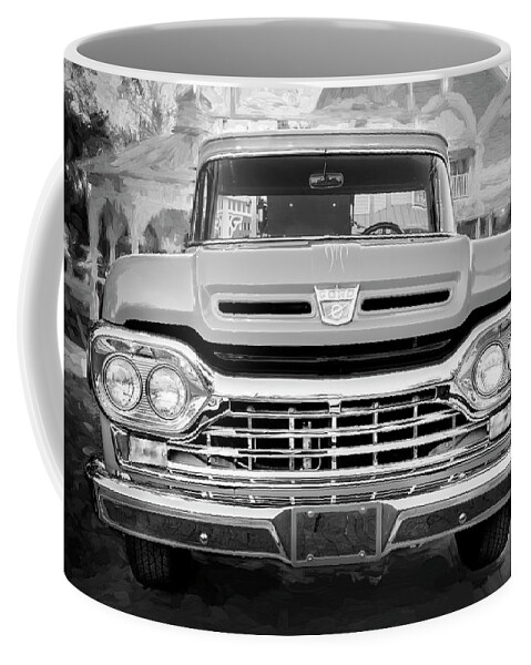 1960 Ford Coffee Mug featuring the photograph 1960 Ford F100 Pick Up Truck BW by Rich Franco