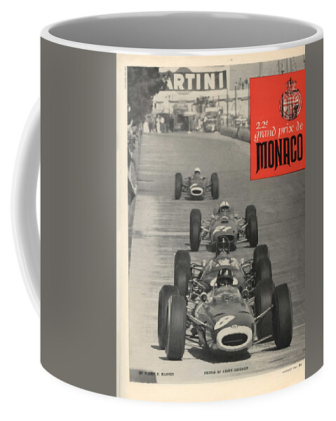 F1 Coffee Mug featuring the digital art 1964 F1 Monaco Grand Prix by Georgia Clare