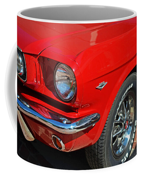 1965 Coffee Mug featuring the photograph 1965 Red Ford Mustang Classic Car by Toby McGuire