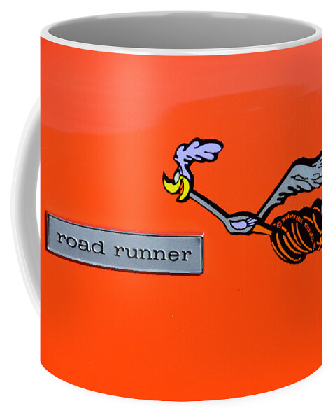 1968 Coffee Mug featuring the photograph 1968 Plymouth Roadrunner Badge by Mike Martin
