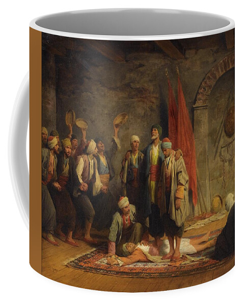 A Rifai Sufi Ceremony By Adolphe Yvon Coffee Mug featuring the painting A Rifai Sufi Ceremony #2 by Adolphe Yvon