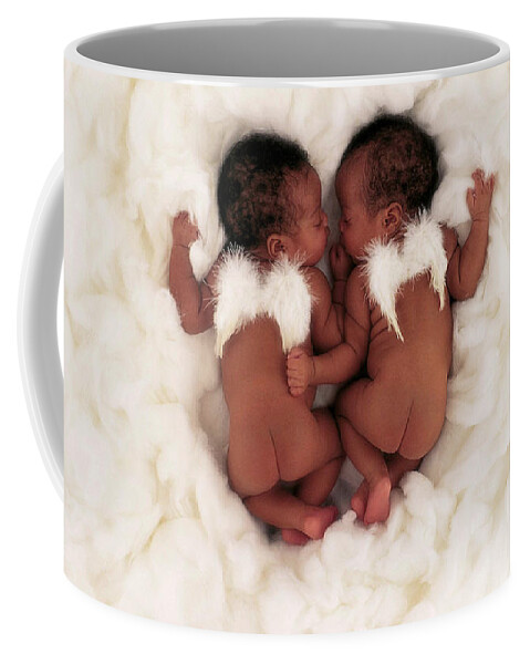 Baby Coffee Mug featuring the photograph Alexis and Armani as Angels by Anne Geddes