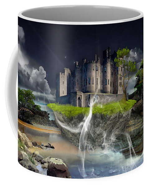 Castle Coffee Mug featuring the mixed media Castle In The Sky Art #2 by Marvin Blaine