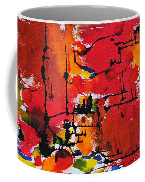 City Coffee Mug featuring the painting City lights #1 by Chani Demuijlder