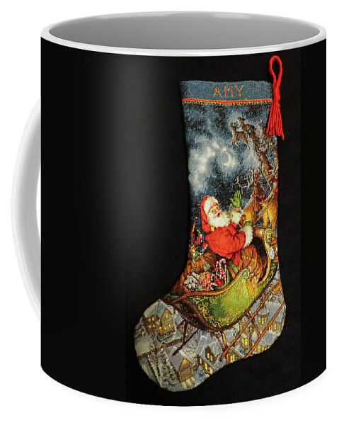 Cross Stitch Coffee Mug featuring the photograph Cross-Stitch Stocking #2 by Farol Tomson