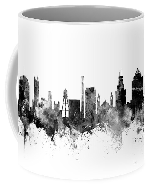 Durham Coffee Mug featuring the digital art Durham North Carolina Skyline by Michael Tompsett