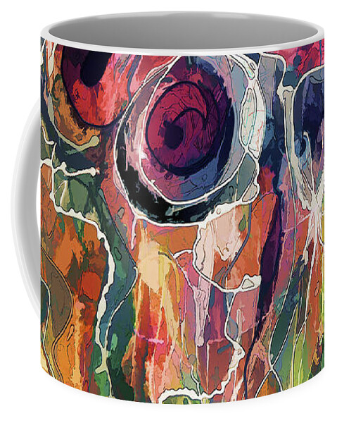 Modern Coffee Mug featuring the digital art Floral Abstract by OLena Art