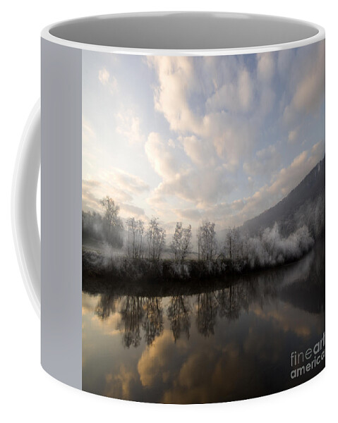Wye Coffee Mug featuring the photograph Frozen River #2 by Ang El