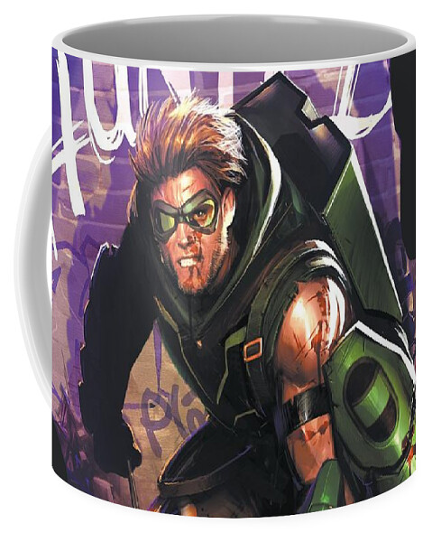 Green Arrow Coffee Mug featuring the digital art Green Arrow #2 by Super Lovely