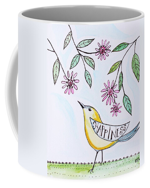Birds Coffee Mug featuring the painting Happiness #2 by Elizabeth Robinette Tyndall