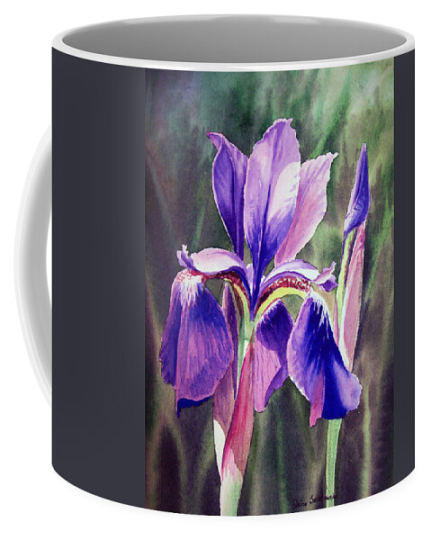 Iris Coffee Mug featuring the painting Purple Iris by Irina Sztukowski