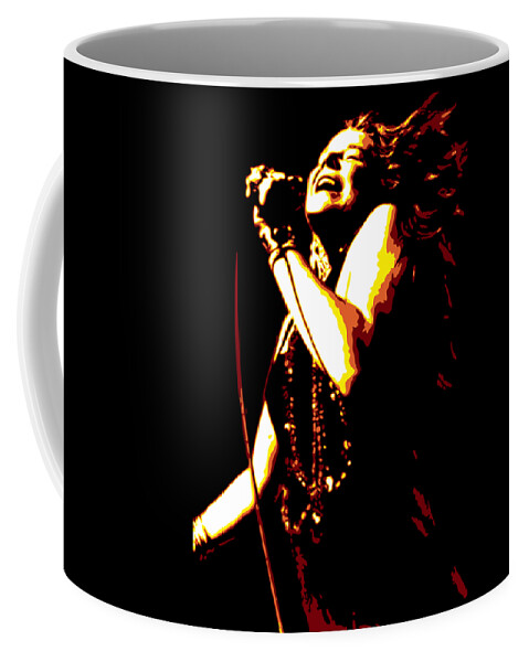 Janis Joplin Coffee Mug featuring the digital art Janis Joplin by DB Artist