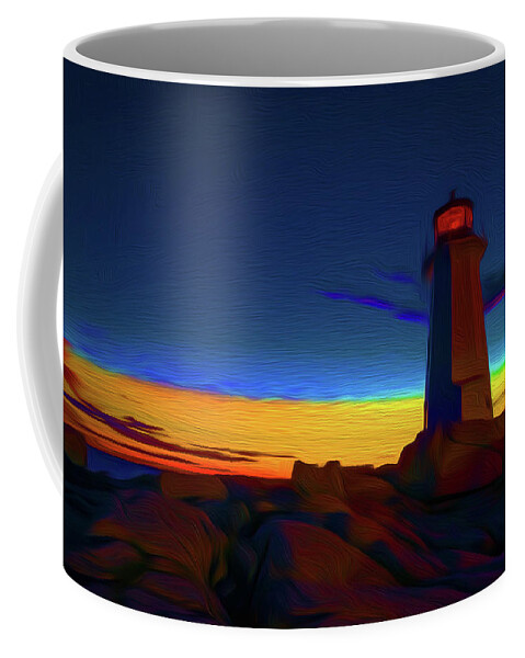 Lighthouse Coffee Mug featuring the painting Lighthouse #2 by Prince Andre Faubert