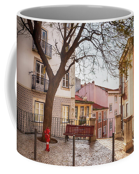 Architecture Coffee Mug featuring the photograph Lisbon's city street #2 by Ariadna De Raadt