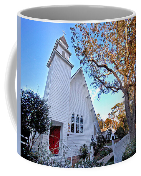 Church Coffee Mug featuring the painting Magnolia Springs Alabama Church by Michael Thomas