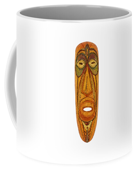 Africa Coffee Mug featuring the mixed media Mask #2 by Michal Boubin