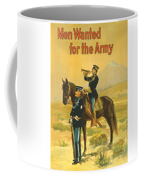 Army Coffee Mug featuring the painting Men Wanted For The Army #2 by War Is Hell Store