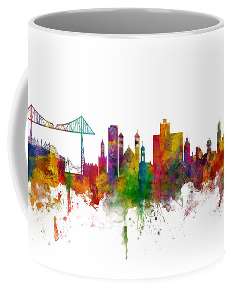 City Coffee Mug featuring the digital art Middlesbrough England Skyline by Michael Tompsett