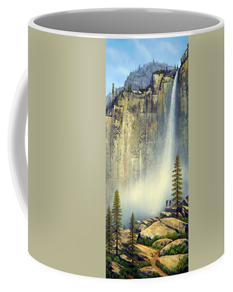 Landscape Coffee Mug featuring the painting Misty Falls by Frank Wilson