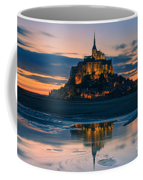 Evening Coffee Mug featuring the photograph Mont Saint Michel #1 by Henk Meijer Photography