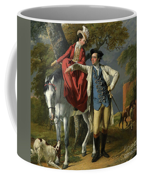 Horse Coffee Mug featuring the painting Mr and Mrs Thomas Coltman by Joseph Wright of Derby