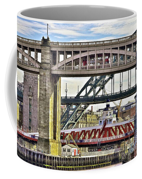 Newcastle Coffee Mug featuring the photograph Newcastle upon Tyne Bridges #2 by Martyn Arnold