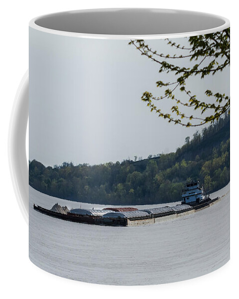 River Coffee Mug featuring the photograph Ohio River Barge #2 by Holden The Moment