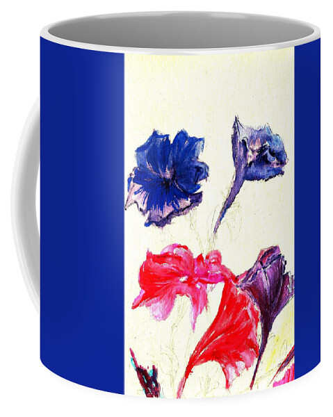 Petunia Coffee Mug featuring the painting Petunia #3 by Cuiava Laurentiu