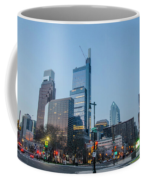 City Hall Coffee Mug featuring the photograph Philadelphia Cityscape in the Morning #2 by Bill Cannon