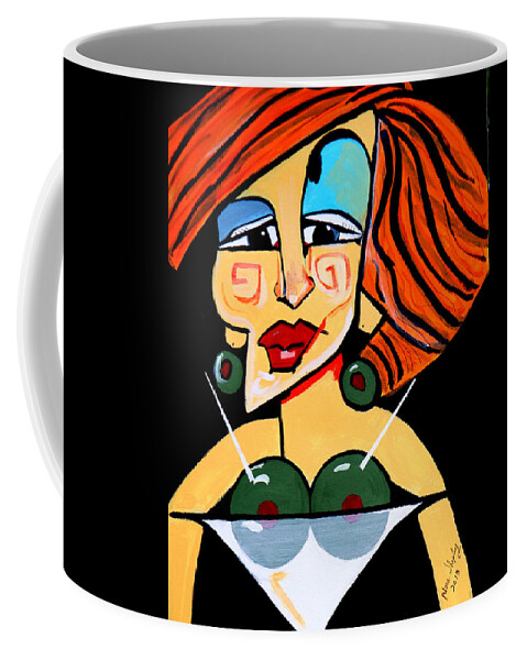 Picasso By Nora Coffee Mug featuring the painting Big Boobs Picasso By Nora by Nora Shepley
