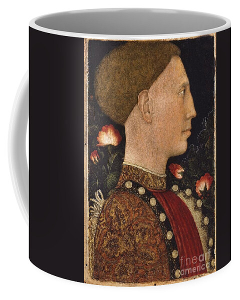 Pisanello Coffee Mug featuring the painting Portrait of a young man #3 by MotionAge Designs