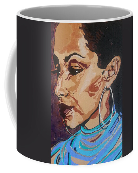 Sade Adu Coffee Mug featuring the painting Sade Adu #3 by Rachel Natalie Rawlins
