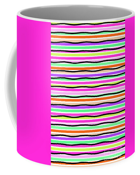 Stripes Coffee Mug featuring the digital art Stripes by Louisa Knight