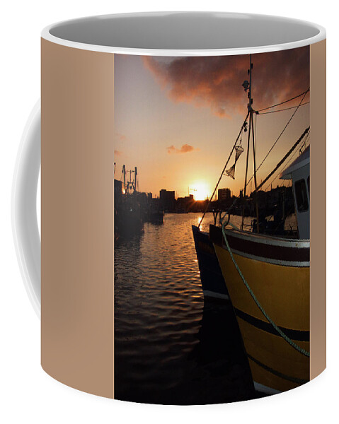 Plymouth Coffee Mug featuring the photograph Sunset over Sutton Harbour Plymouth #2 by Chris Day