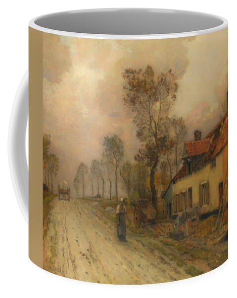 Painting Coffee Mug featuring the painting The Route Nationale At Samer #2 by Mountain Dreams