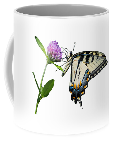 Tiger Swallowtail Butterfly Coffee Mug featuring the photograph Tiger Swallowtail Butterfly by Holden The Moment