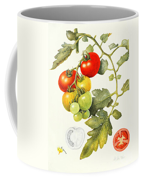 Tomato Coffee Mug featuring the painting Tomatoes by Margaret Ann Eden