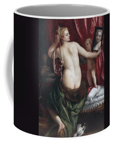 Paolo Veronese Coffee Mug featuring the painting Venus with a Mirror by Paolo Veronese
