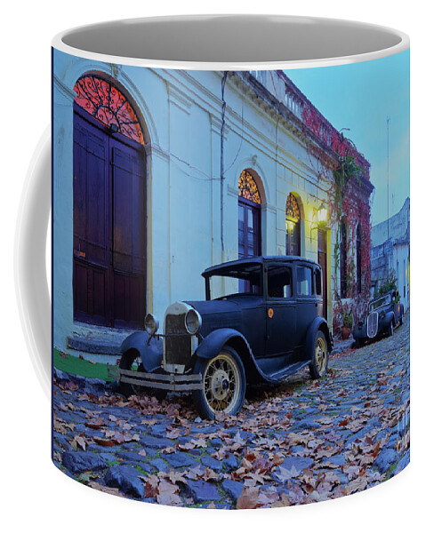 South America Coffee Mug featuring the photograph Vintage Cars in Colonia del Sacramento, Uruguay #2 by Karol Kozlowski
