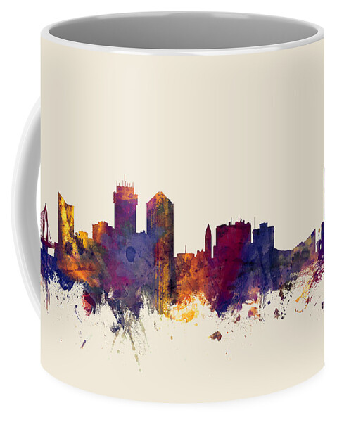 City Coffee Mug featuring the digital art Wichita Kansas Skyline by Michael Tompsett