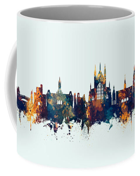 Winchester Coffee Mug featuring the digital art Winchester England Skyline by Michael Tompsett
