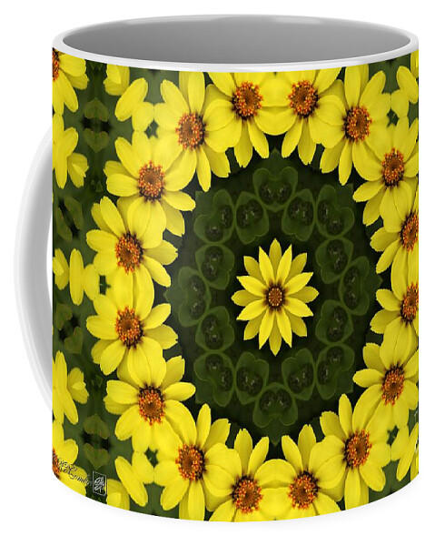 Mccombie Coffee Mug featuring the digital art Yellow Zahara Mandala #1 by J McCombie