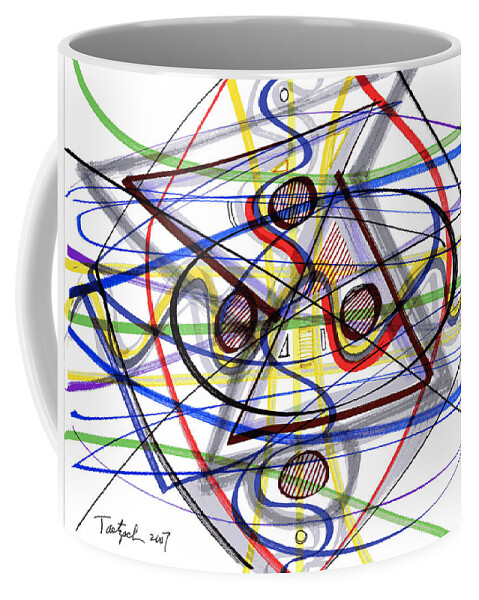 Abstract Coffee Mug featuring the drawing 2007 Abstract Drawing 1 by Lynne Taetzsch