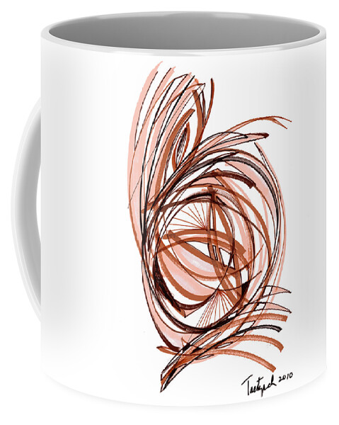 Abstract Art Coffee Mug featuring the drawing 2010 Abstract Drawing Six by Lynne Taetzsch