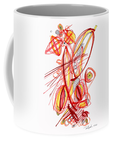 Abstract Coffee Mug featuring the drawing 2010 Drawing Two by Lynne Taetzsch