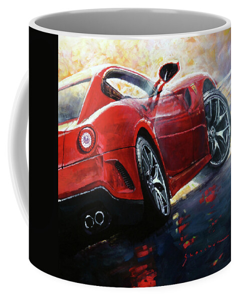 Oil Coffee Mug featuring the painting 2015 Ferrari 599 GTB Fiorano by Yuriy Shevchuk