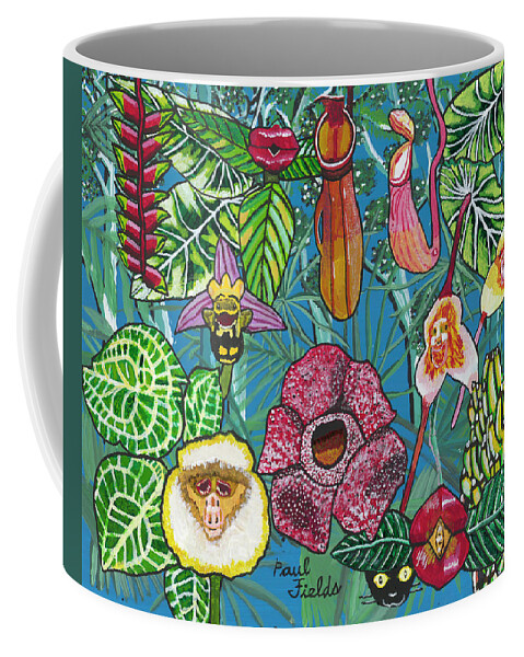 Orchids Coffee Mug featuring the painting 2018 - July by Paul Fields