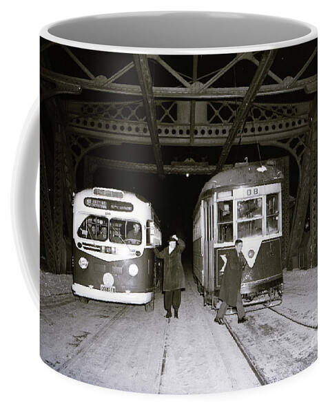 207th Street Coffee Mug featuring the photograph 207th Street Crosstown Trolley by Cole Thompson